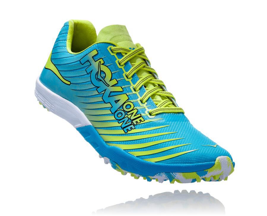 Spikes Atletismo Hoka One One Hombre Azules/Verdes - Evo Xc - YPEL68973